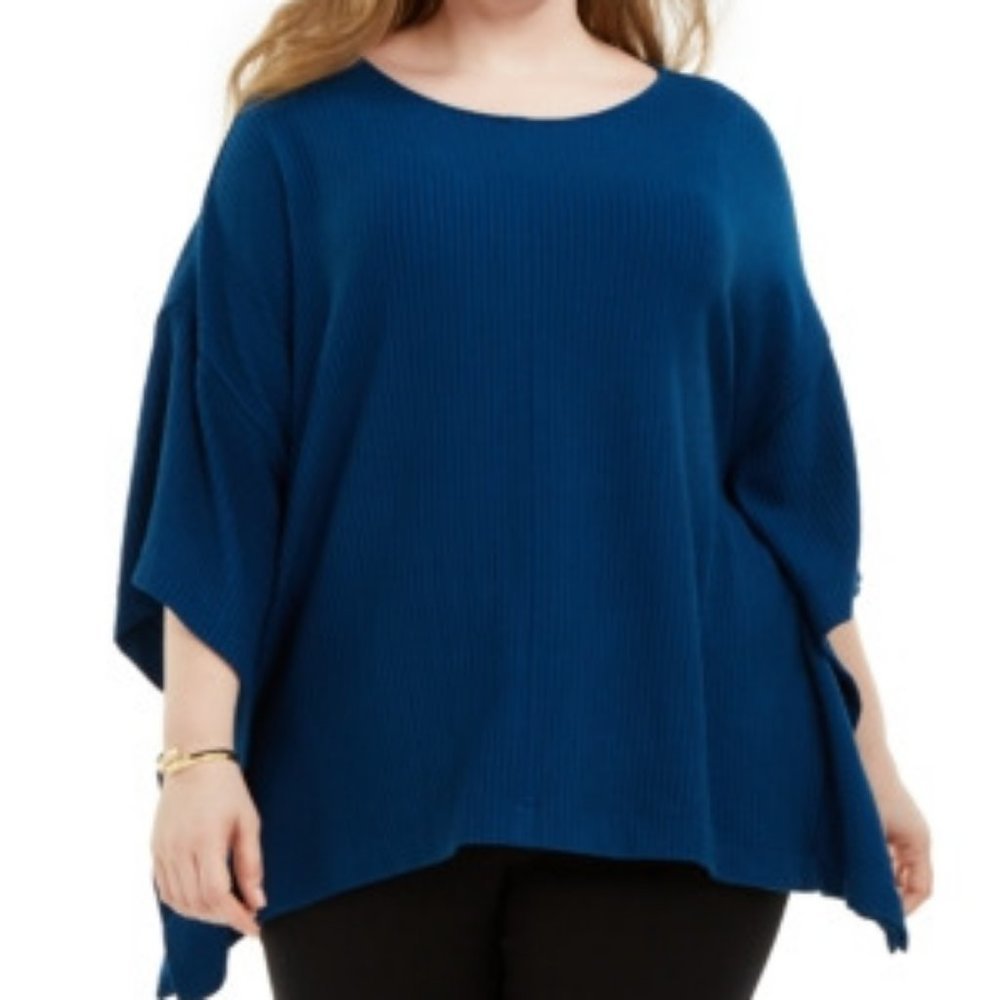 𝅺alfani Plus Size Knit Cape Top